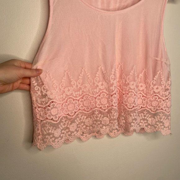 Forever 21 Pink Lace Tank Top - Picture 5 of 7